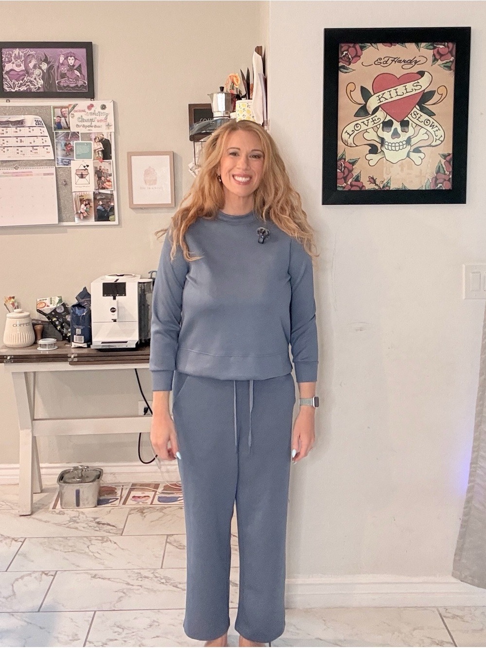 Pinspark Navy Blue Petite Sweatsuit Set Small NWT - Picture 4 of 4